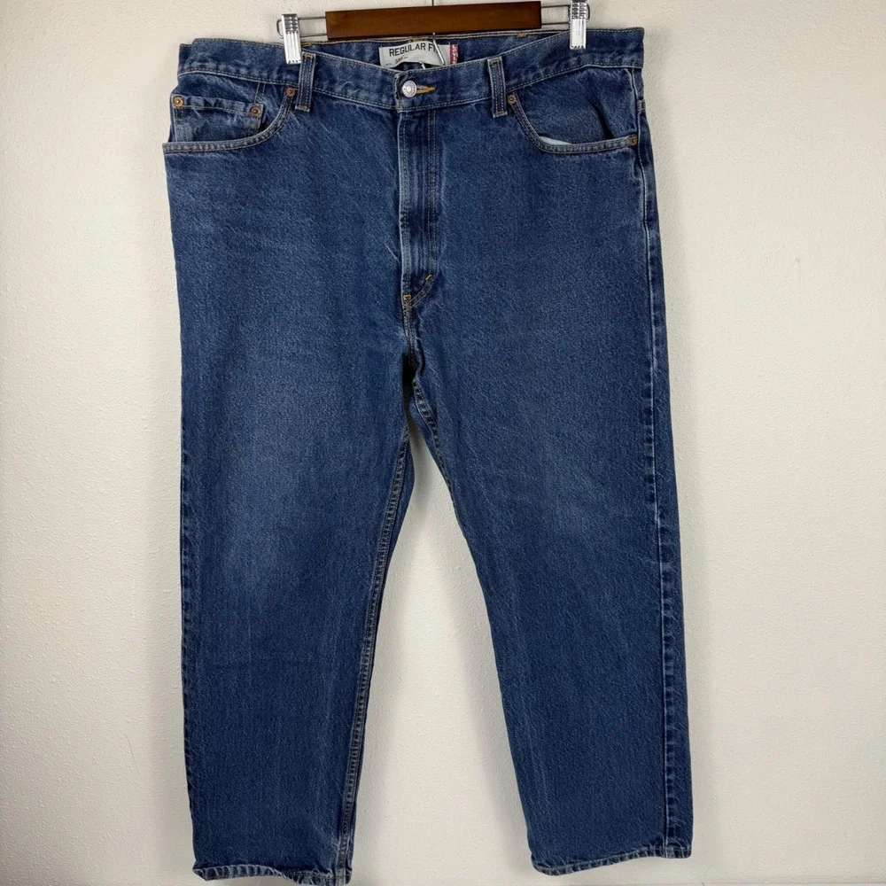 Levis 505 Regular Fit‎ Mens Blue Jeans Straight Leg Medium Wash 40x30 Cotton